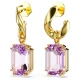 SWAROVSKI Millenia Σκουλαρίκια-σταγόνα Οκτάγωνη κοπή, Μωβ, Χρυσός Τόνος 5694784