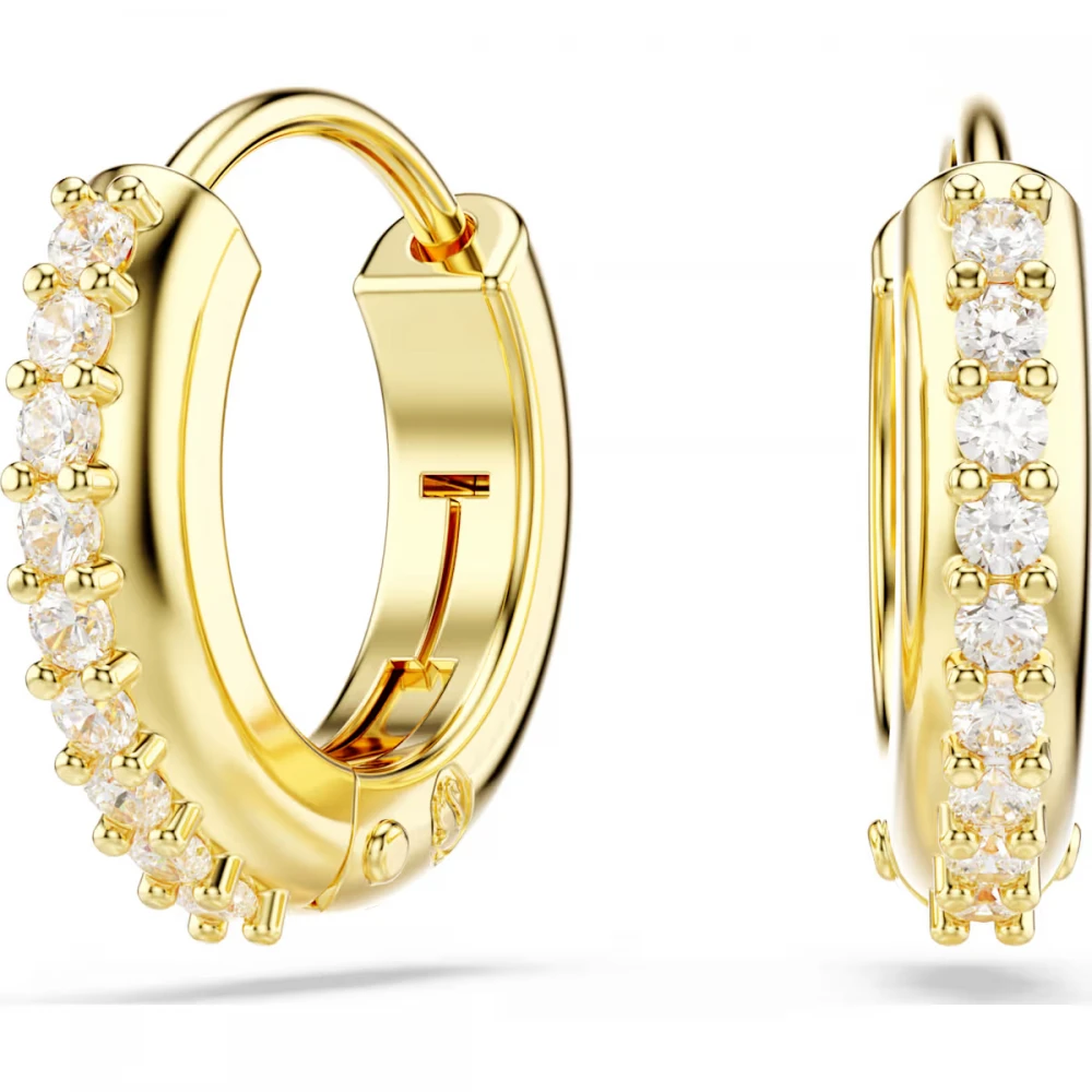 SWAROVSKI Σκουλαρίκια κρίκοι Matrix, Στρογγυλή Κοπή, Λευκό, επιχρυσωμένο 5697228