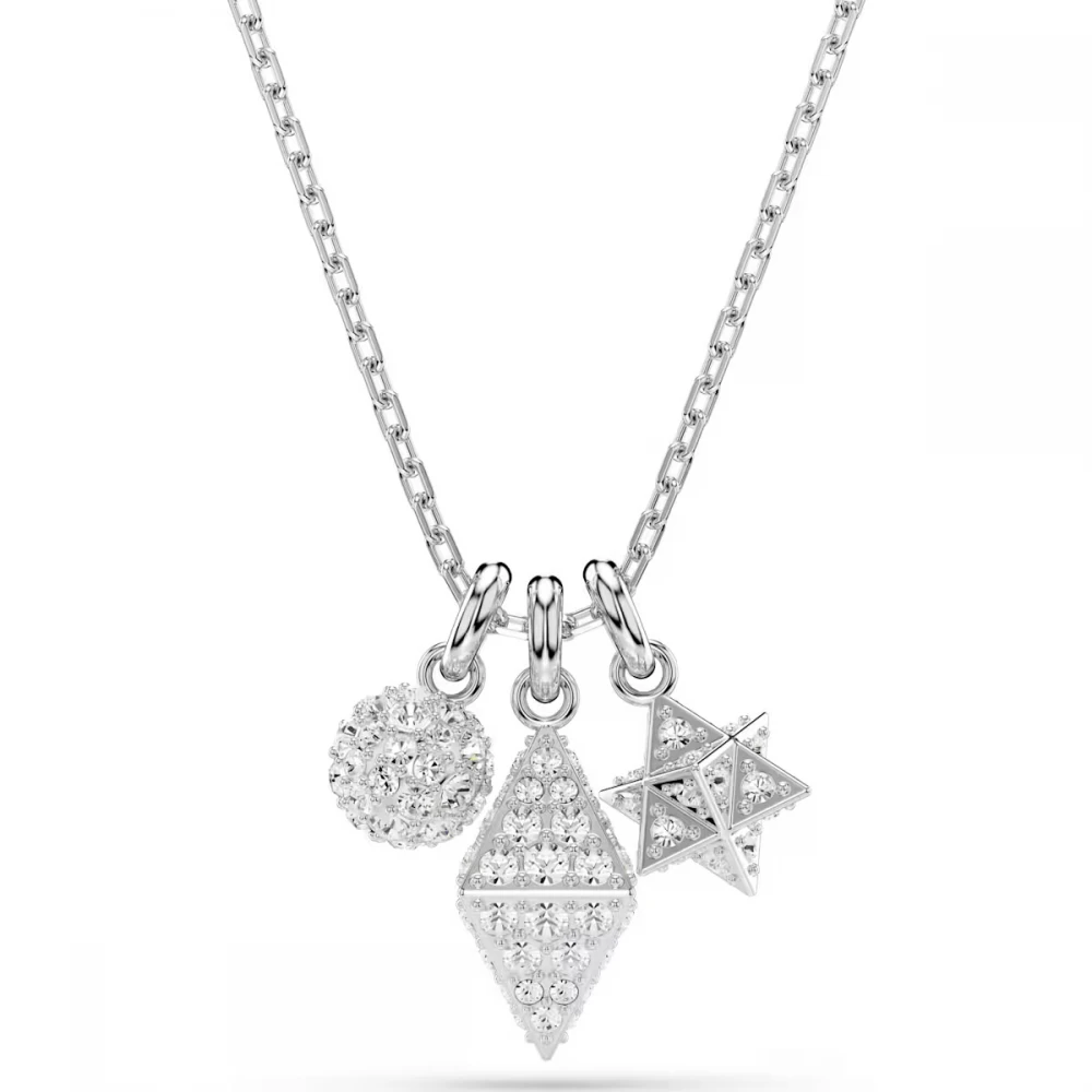 SWAROVSKI Dextera Μενταγιόν με αλυσίδα, Λευκό, Μίξη Κοπών Επιροδιωμένο 5700288