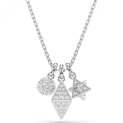 SWAROVSKI Dextera Μενταγιόν με αλυσίδα, Λευκό, Μίξη Κοπών Επιροδιωμένο 5700288