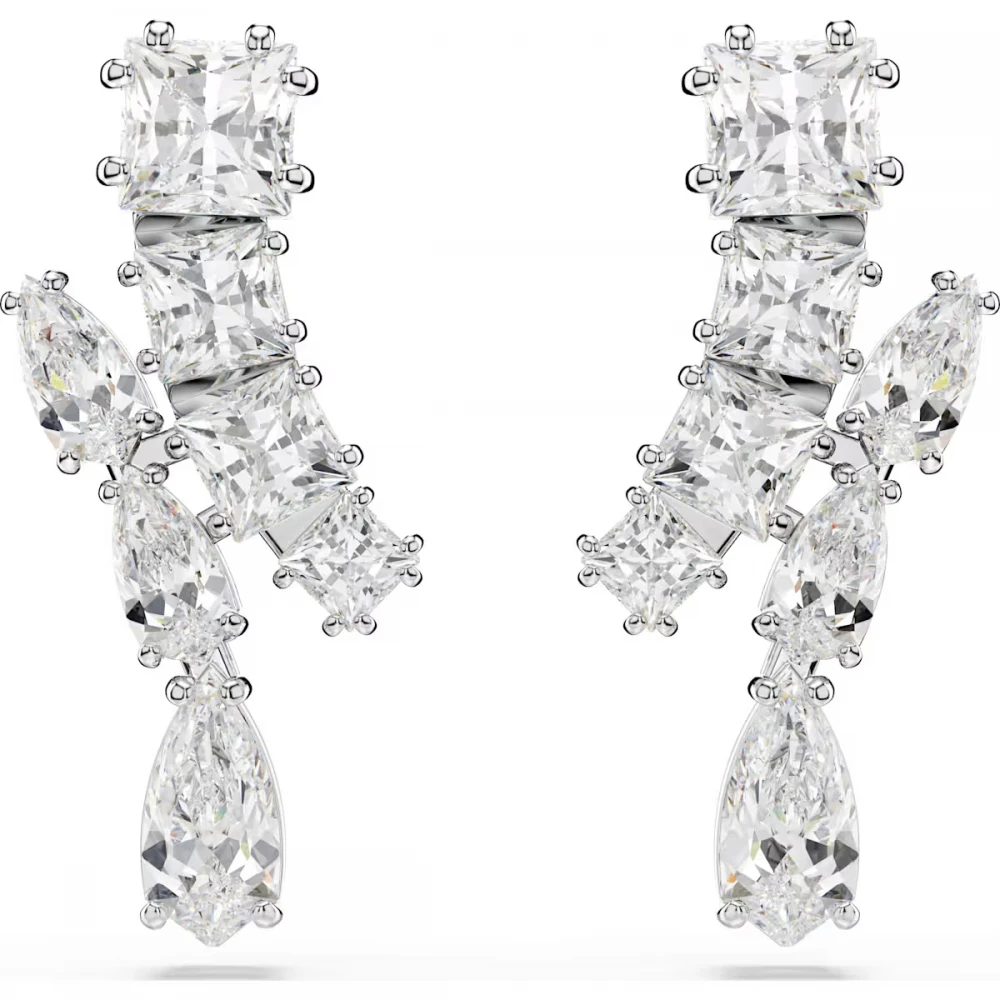 SWAROVSKI Matrix Σκουλαρίκια Μίξη Κοπών, Λευκά, Επιροδιωμένα 5700418