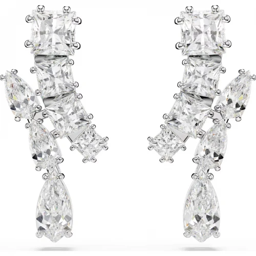 SWAROVSKI Matrix Σκουλαρίκια Μίξη Κοπών, Λευκά, Επιροδιωμένα 5700418