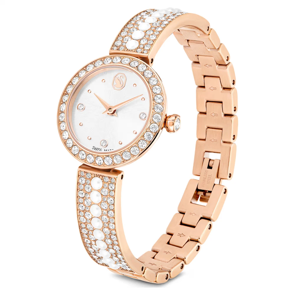 SWAROVSKI Matrix Pearl Bangle Eλβετικής κατασκευής, Κρυστάλλινο μπρασελέ, Φινίρισμα σε χρυσό σαμπανί τόνο 5705406
