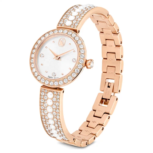 SWAROVSKI Matrix Pearl Bangle Eλβετικής κατασκευής, Κρυστάλλινο μπρασελέ, Φινίρισμα σε χρυσό σαμπανί τόνο 5705406