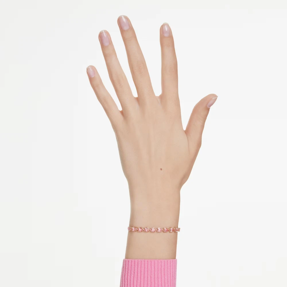 SWAROVSKI Βραχιόλι Matrix Κοπή Pear, Ροζ, Επιχρυσωμένο 5707187