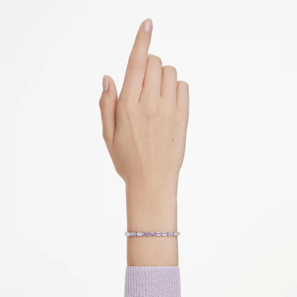 SWAROVSKI Βραχιόλι Matrix Κοπή Baguette, Μωβ, Επιχρυσωμένο 5707199