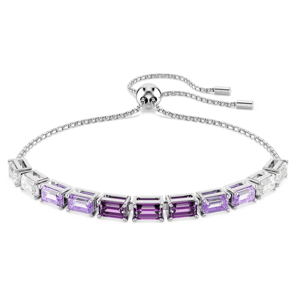 SWAROVSKI Βραχιόλι Matrix Κοπή Baguette, Μωβ, Επιχρυσωμένο 5707199
