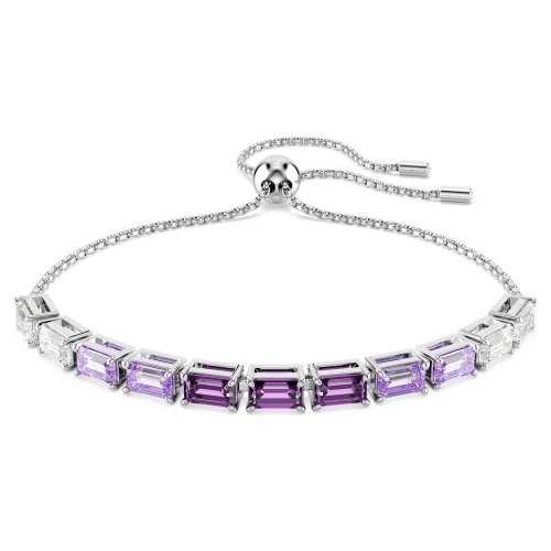 SWAROVSKI Βραχιόλι Matrix Κοπή Baguette, Μωβ, Επιχρυσωμένο 5707199