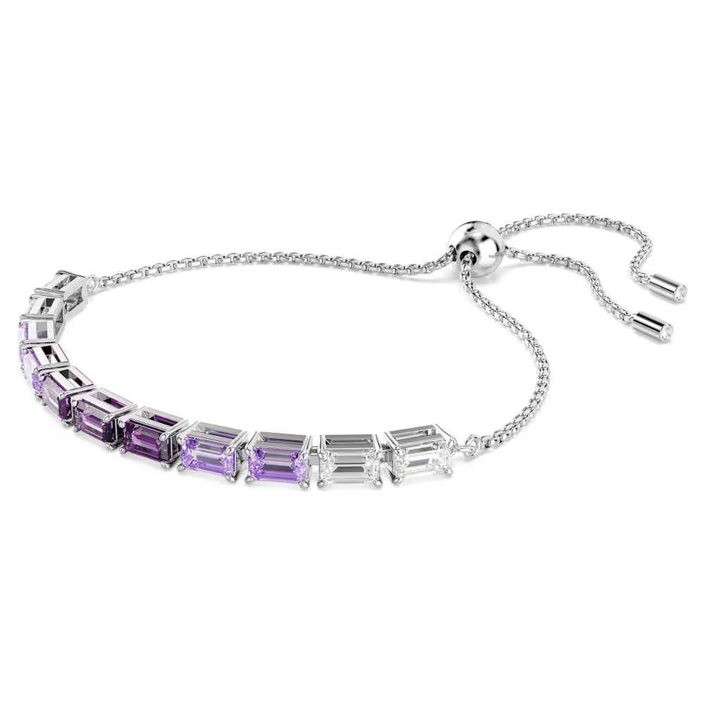 SWAROVSKI Βραχιόλι Matrix Κοπή Baguette, Μωβ, Επιχρυσωμένο 5707199