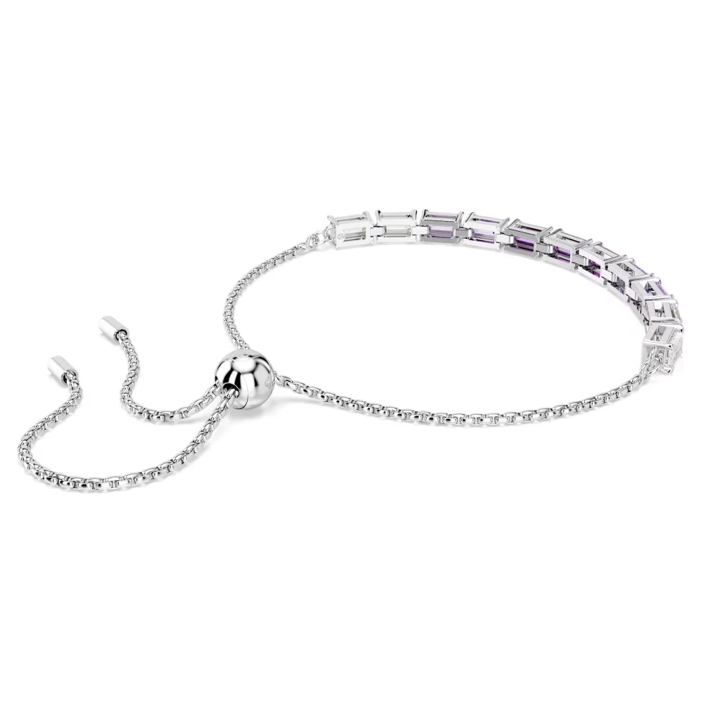 SWAROVSKI Βραχιόλι Matrix Κοπή Baguette, Μωβ, Επιχρυσωμένο 5707199