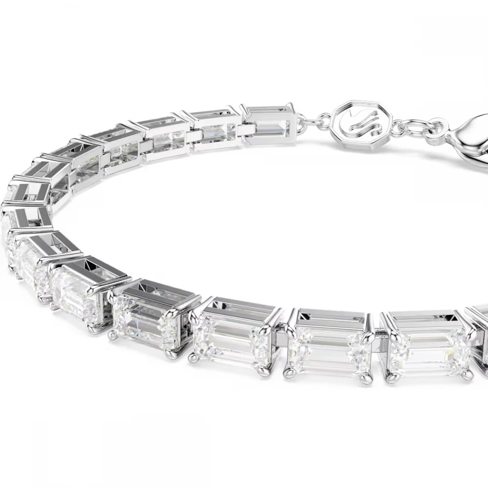 SWAROVSKI Βραχιόλι Matrix Tennis Baguette κοπή, Λευκό, Επιμετάλλωση ροδίου 5707200 SWAROVSKI Βραχιόλι Matrix Tennis Baguette κοπή, Λευκό, Επιμετάλλωση ροδίου 5707200