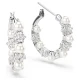 SWAROVSKI Σκουλαρίκια Κρίκοι Matrix, Crystal pearl, Στρογγυλή Κοπή, Λευκό, Επιροδιωμένο 5709256