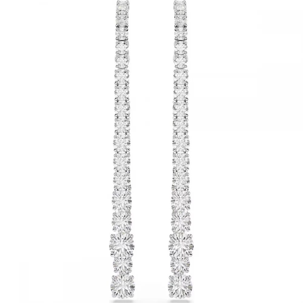 SWAROVSKI Σκουλαρίκια-σταγόνα Matrix Στρογγυλή Κοπή, Λευκά, Επιμετάλλωση ροδίου 5709257