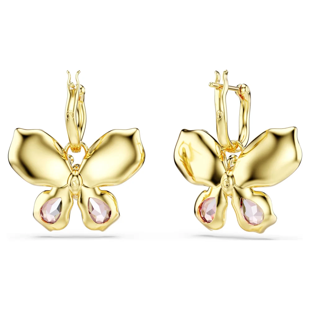 SWAROVSKI Σκουλαρίκια Idyllia Πεταλούδα, Πολύχρωμα, Μίξη Κοπών, Επιμετάλλωση σε χρυσό τόνο 5709953