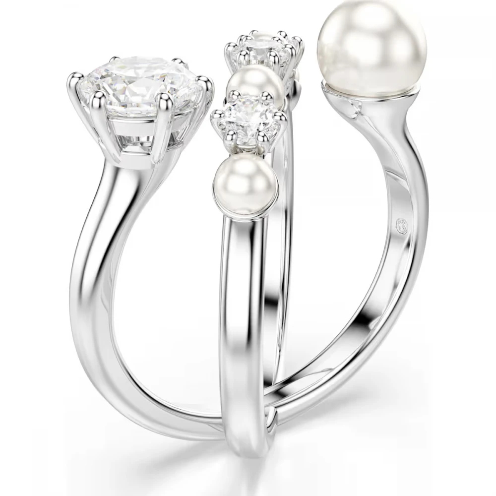SWAROVSKI Matrix Coctail Δαχτυλίδι Crystal Pearl, Στρογγυλή Κοπή, Λευκό, Επιμετάλλωση Ροδίου 5714378