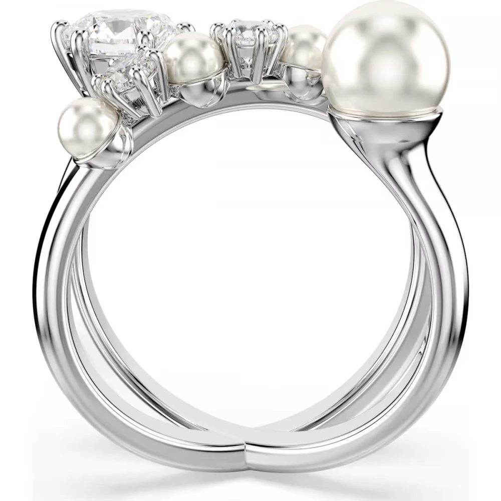 SWAROVSKI Matrix Coctail Δαχτυλίδι Crystal Pearl, Στρογγυλή Κοπή, Λευκό, Επιμετάλλωση Ροδίου 5714378
