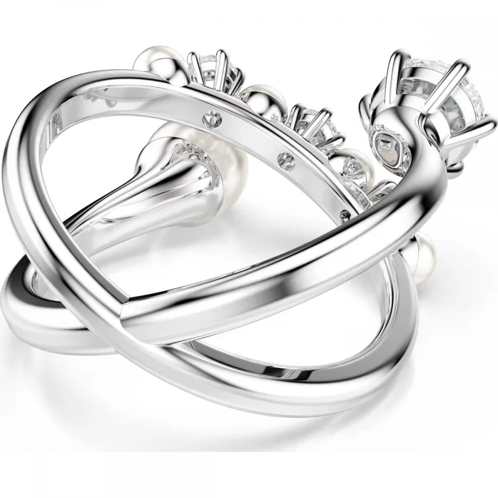 SWAROVSKI Matrix Coctail Δαχτυλίδι Crystal Pearl, Στρογγυλή Κοπή, Λευκό, Επιμετάλλωση Ροδίου 5714378