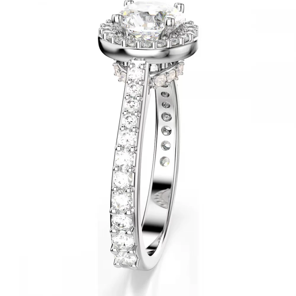SWAROVSKI Una Angelic Δαχτυλίδι, Στρογγυλή Κοπή, Λευκό, Επιμετάλλωση Ροδίου 5717929