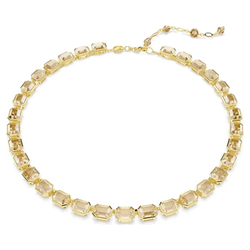 SWAROVSKI Κολιέ Tennis Millenia Οκτάγωνη κοπή, Κίτρινο, Επιχρυσωμένο 5718674