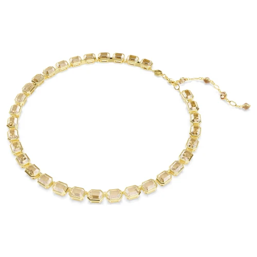 SWAROVSKI Κολιέ Tennis Millenia Οκτάγωνη κοπή, Κίτρινο, Επιχρυσωμένο 5718674