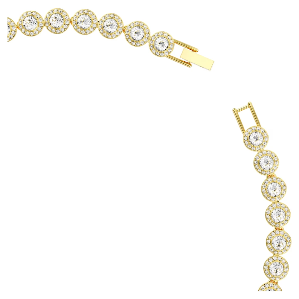 SWAROVSKI Κολιέ Una Tennis Angelic Στρογγυλή κοπή, Λευκό, Επιχρυσωμένο 5720505