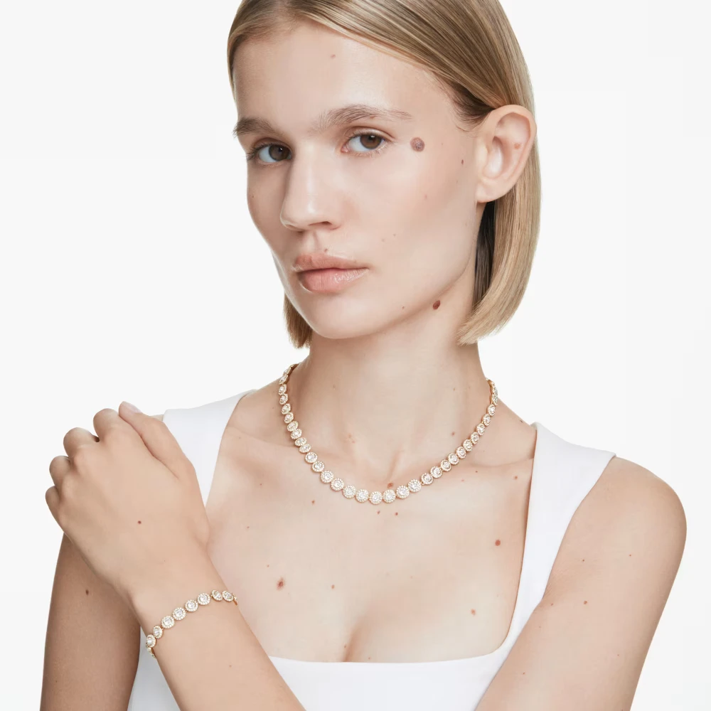 SWAROVSKI Una Angelic Set Στρογγυλή Κοπή, Λευκό, Επιμετάλλωση σε Χρυσό Τόνο 5720506