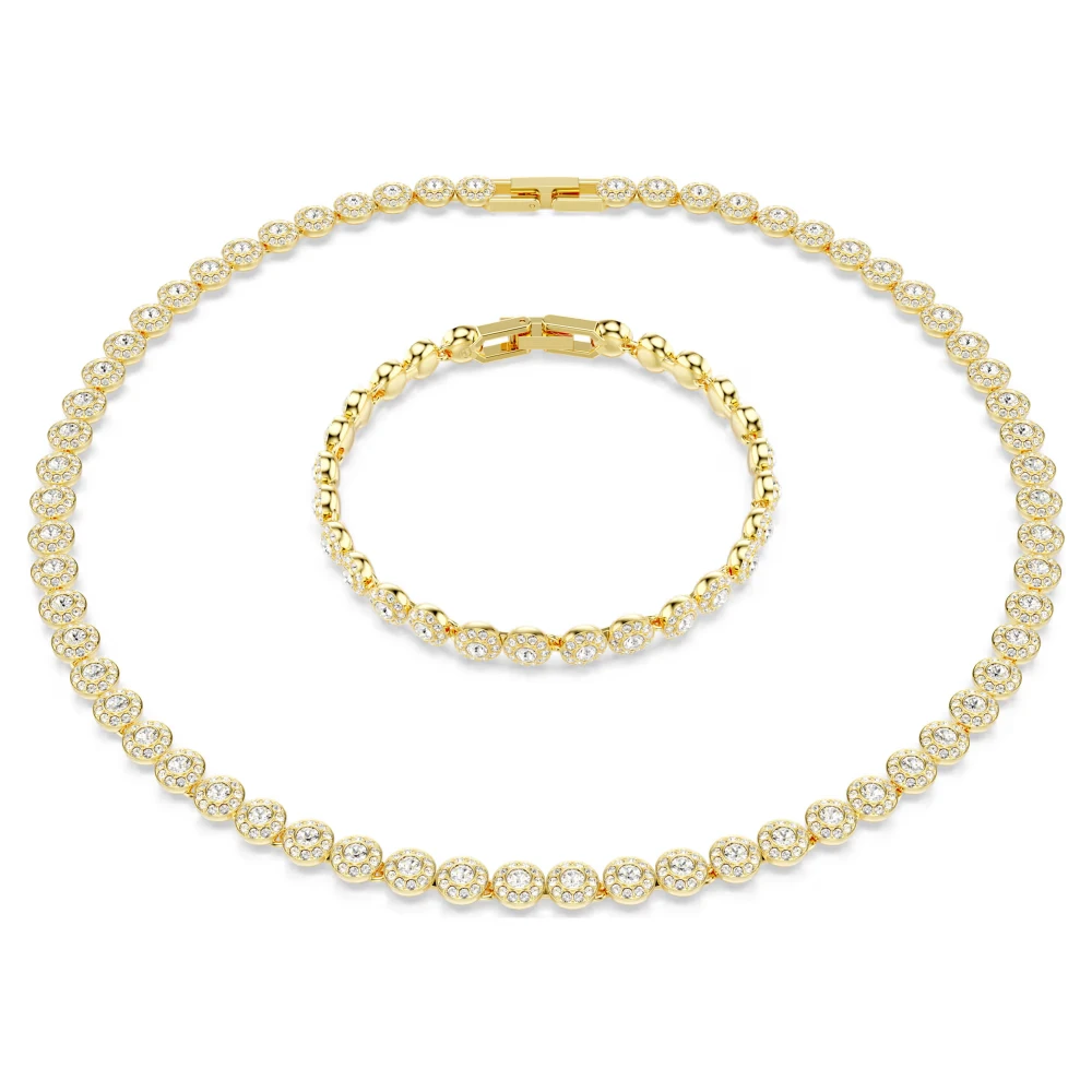 SWAROVSKI Una Angelic Set Στρογγυλή Κοπή, Λευκό, Επιμετάλλωση σε Χρυσό Τόνο 5720506