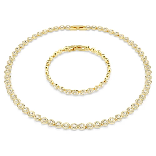 SWAROVSKI Una Angelic Set Στρογγυλή Κοπή, Λευκό, Επιμετάλλωση σε Χρυσό Τόνο 5720506
