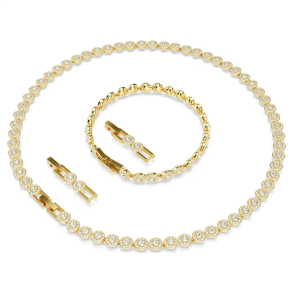SWAROVSKI Una Angelic Set Στρογγυλή Κοπή, Λευκό, Επιμετάλλωση σε Χρυσό Τόνο 5720506