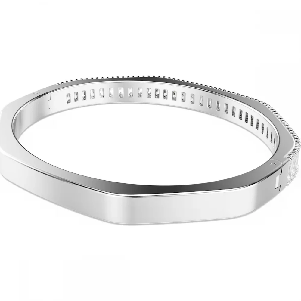 SWAROVSKI, Matrix Άκαμπτο βραχιόλι, Baguette Κοπή, Λευκό, Επιμετάλλωση Ροδίου 5720622