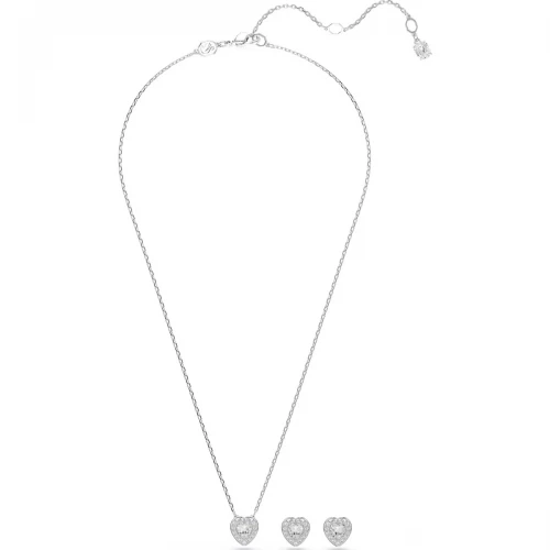 SWAROVSKI Angelic Set, Κοπή Καρδιά, Λευκό, Επιροδιωμένο 5720849