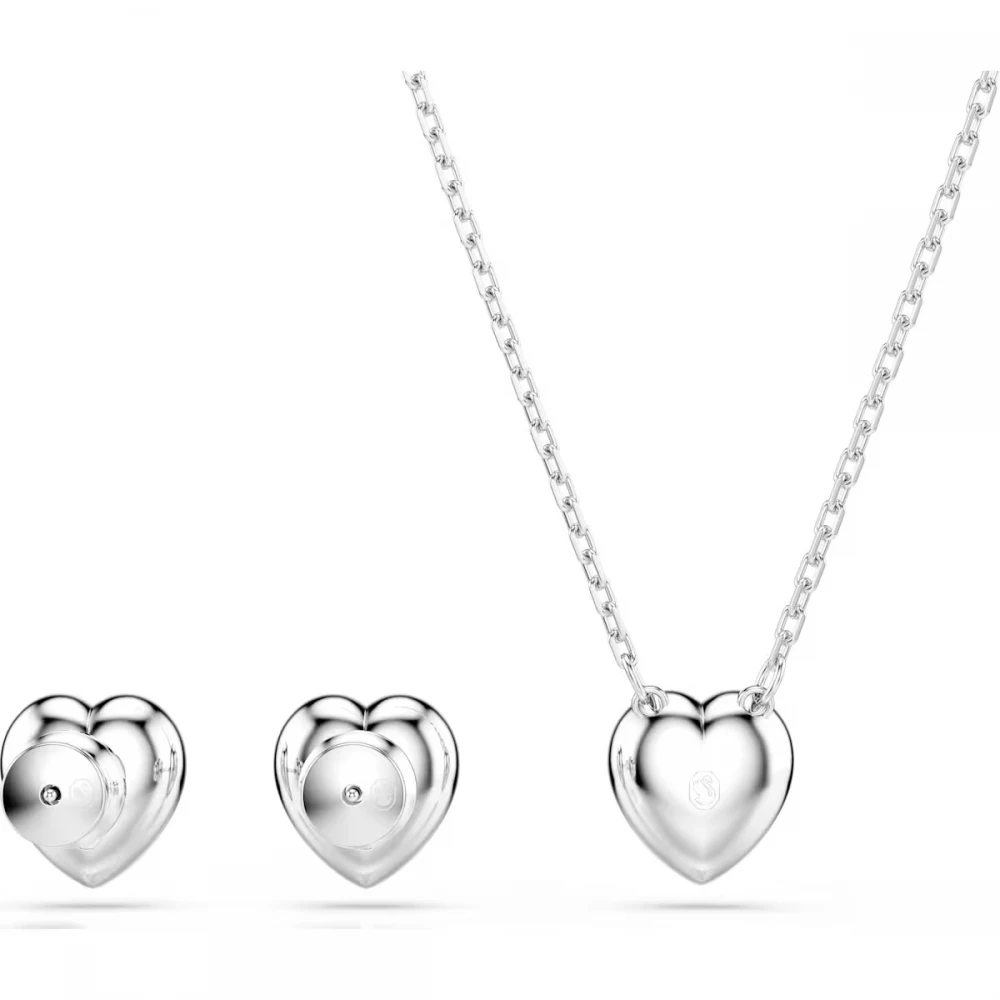 SWAROVSKI Angelic Set, Κοπή Καρδιά, Λευκό, Επιροδιωμένο 5720849