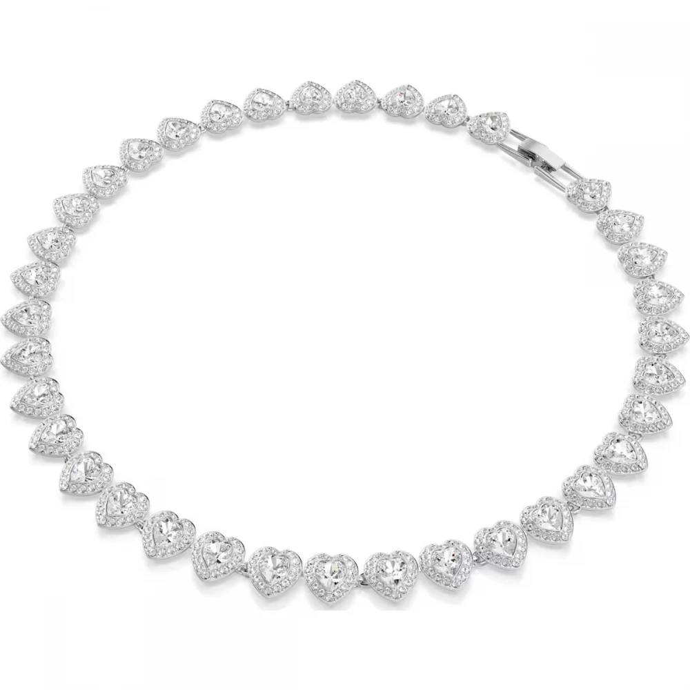 SWAROVSKI Angelic Κολιέ Κοπή "Καρδιά" Λευκό Επιροδιωμένο 5720857