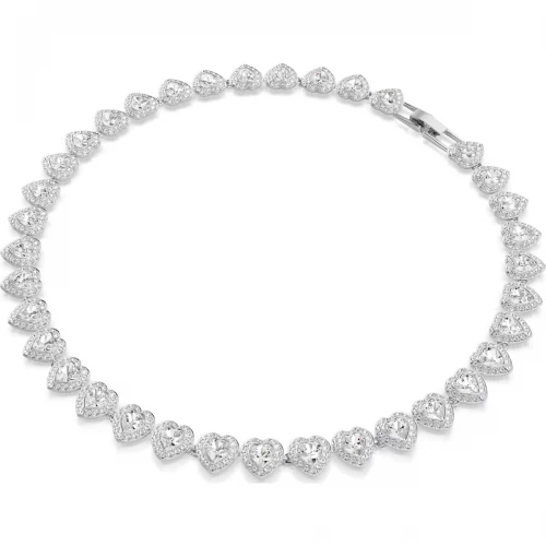 SWAROVSKI Angelic Κολιέ Κοπή "Καρδιά" Λευκό Επιροδιωμένο 5720857