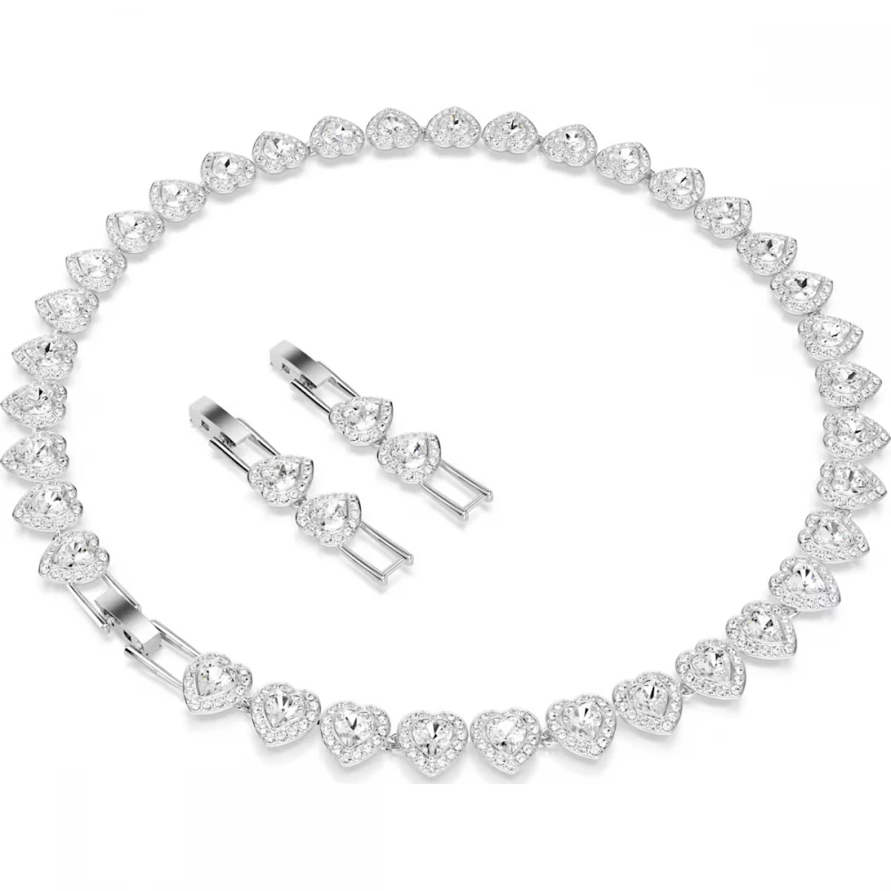 SWAROVSKI Angelic Κολιέ Κοπή "Καρδιά" Λευκό Επιροδιωμένο 5720857