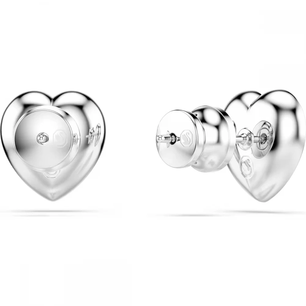 SWAROVSKI Σκουλαρίκια Καρδιά, Κοπή "Καρδία", Λευκά, Επιμετάλλωση ροδίου 5720859