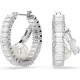SWAROVSKI Σκουλαρίκια κρίκοι, Crystal pearl, Baguette Κοπή, Λευκό, Επιροδιωμένο 5720868