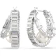 SWAROVSKI Σκουλαρίκια κρίκοι, Crystal pearl, Baguette Κοπή, Λευκό, Επιροδιωμένο 5720868