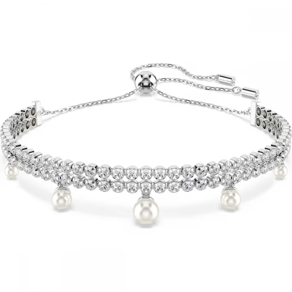 SWAROVSKI Βραχιόλι Crystal Pearl, Λευκό, Επιμετάλλωση ροδίου 5720870