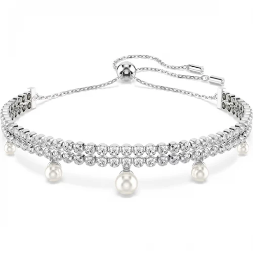 SWAROVSKI Βραχιόλι Crystal Pearl, Λευκό, Επιμετάλλωση ροδίου 5720870