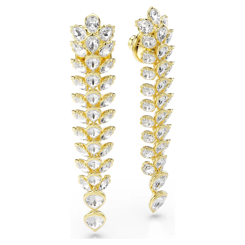 SWAROVSKI Σκουλαρίκια-Σταγόνα Idyllia Λευκά, Μίξη Κοπών, Επιμετάλλωση σε Χρυσό Τόνο 5723138