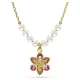 SWAROVSKI Idyllia Crystal Pearl Μενταγιόν με αλυσίδα, Λουλούδι Μίξη Κοπών, Χρυσ΄΄ος Τόνος 5723140