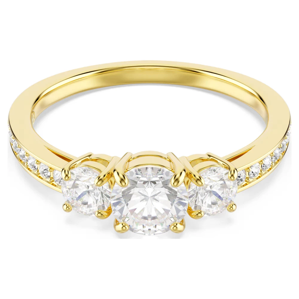 SWAROVSKI Δαχτυλίδι Stilla Attract, Στρογγυλή κοπή, Λευκό, Επιμετάλλωση σε Χρυσό Τόνο 5723294