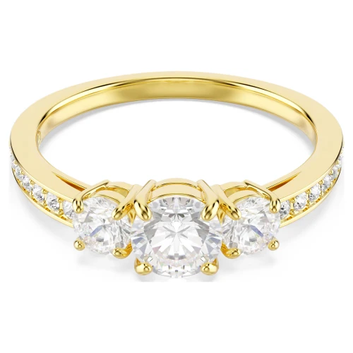SWAROVSKI Δαχτυλίδι Stilla Attract, Στρογγυλή κοπή, Λευκό, Επιμετάλλωση σε Χρυσό Τόνο 5723294