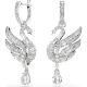 SWAROVSKI Vienna Swan Σκουλαρίκια Κύκνος, Λευκά, Επιροδιωμένα 5723388
