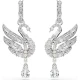 SWAROVSKI Vienna Swan Σκουλαρίκια Κύκνος, Λευκά, Επιροδιωμένα 5723388