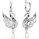 SWAROVSKI Vienna Swan Σκουλαρίκια Κύκνος, Λευκά, Επιροδιωμένα 5723388