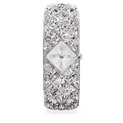 SWAROVSKI Curiosa Bangle, Μπρασελέ από Ανοξείδωτο Ατσάλι και Κρύσταλλα, Ασημί τόνος, 5724515