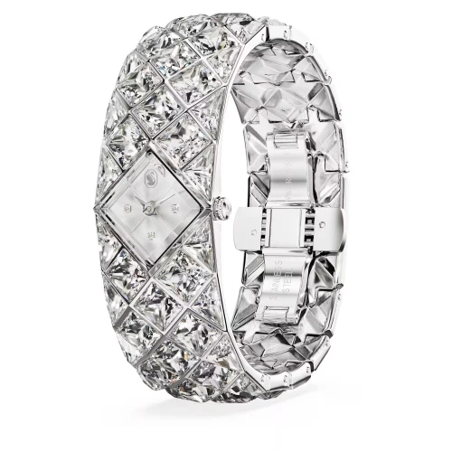 SWAROVSKI Curiosa Bangle, Μπρασελέ από Ανοξείδωτο Ατσάλι και Κρύσταλλα, Ασημί τόνος, 5724515