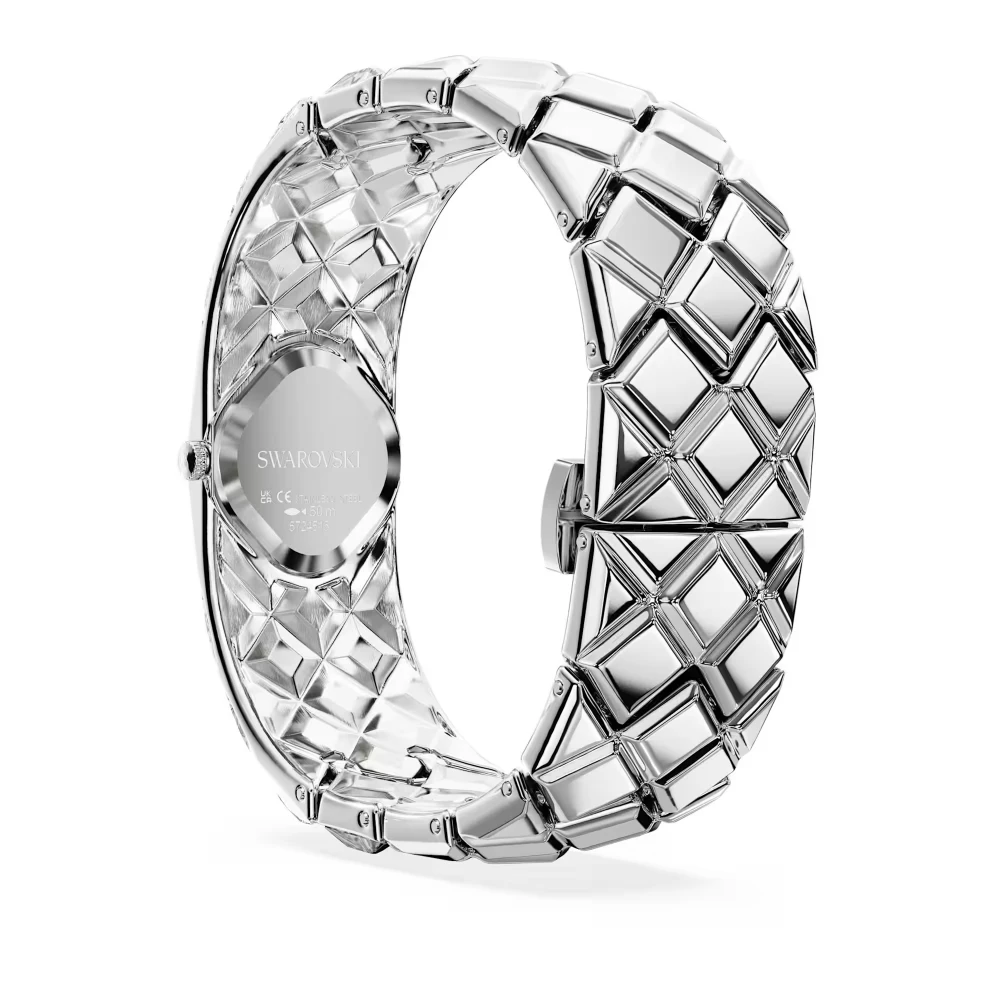 SWAROVSKI Curiosa Bangle, Μπρασελέ από Ανοξείδωτο Ατσάλι και Κρύσταλλα, Ασημί τόνος, 5724515